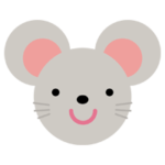 ネズミの顔のイラスト（干支）