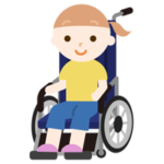 車椅子に座る女の子のイラスト