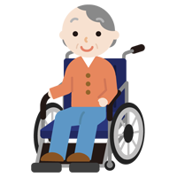 車椅子に乗る高齢者の女性のイラスト