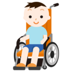 車椅子に座る男の子のイラスト