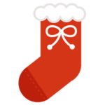 クリスマスプレゼント用の赤い靴下のイラスト1