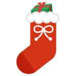 クリスマスプレゼント用の赤い靴下のイラスト2