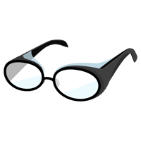 花粉症用のメガネのイラスト（黒）