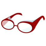 花粉症用のメガネのイラスト（赤）