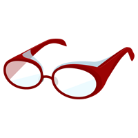 花粉症用のメガネのイラスト（赤）