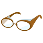花粉症用のメガネのイラスト（茶）
