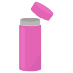 ピンク色のステンレスボトルのイラスト