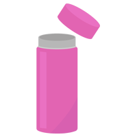 ピンク色のステンレスボトルのイラスト