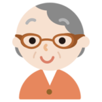 花粉症用の眼鏡をした高齢者の女性のイラスト