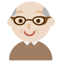 花粉症用の眼鏡をした高齢者の男性のイラスト