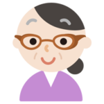 花粉症用の眼鏡をした中年の女性のイラスト