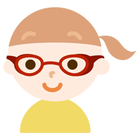 花粉症用の眼鏡をした女の子のイラスト