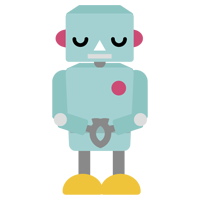 お辞儀をするロボットのイラスト