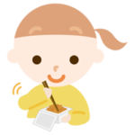 納豆を練る女の子のイラスト