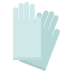 水色のゴム手袋のイラスト