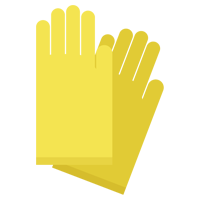 黄色のゴム手袋のイラスト