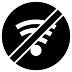 Wi-Fi禁止のアイコンイラスト（黒）