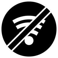 Wi-Fi禁止のアイコンイラスト（黒）