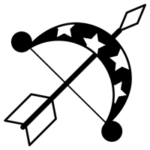 白黒の射手座のイラスト（12星座）