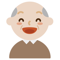 満面の笑みの高齢者の男性のイラスト 無料イラスト素材のillalet