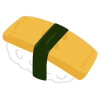 お寿司のイラスト（卵・玉子）