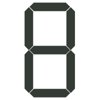 デジタルの数字の「8」のイラスト