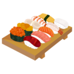 お寿司の盛り合わせのイラスト