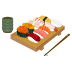 お寿司とお茶のイラスト