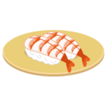 エビのお寿司のイラスト（回転寿司）