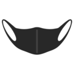 黒色のウレタンマスクのイラスト