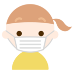 マスクをした女の子の表情のイラスト（真顔）