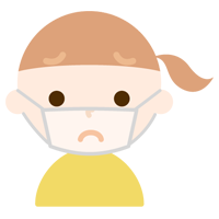 女の子のマスク下の表情のイラスト（困惑）