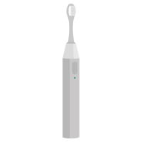 シルバーの電動歯ブラシのイラスト1