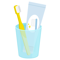 歯磨きセットのイラスト（黄色）