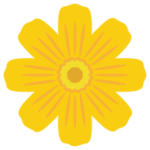 黄色のコスモスの花のイラスト