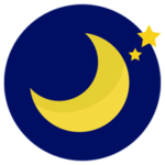夜空の月の天気アイコンのイラスト