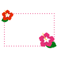 ハイビスカスの花のフレームのイラスト
