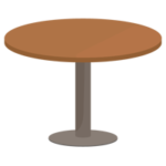 木の丸テーブルのイラスト