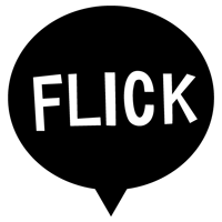 FLICKの文字アイコンのイラスト（白黒）