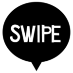 SWIPEの文字アイコンのイラスト（白黒）
