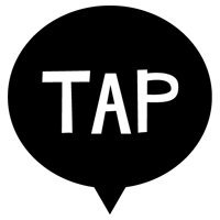 TAPの文字アイコンのイラスト（白黒）