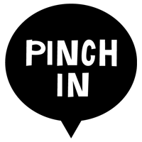 PINCH INの文字アイコンのイラスト（白黒）