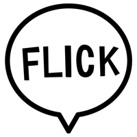 FLICKの文字アイコンのイラスト（黒い線）