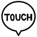 TOUCHの文字アイコンのイラスト（黒い線）