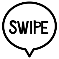 SWIPEの文字アイコンのイラスト（黒い線）