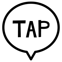 TAPの文字アイコンのイラスト（黒い線）