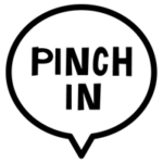 PINCH INの文字アイコンのイラスト（黒い線）