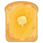 バターの乗ったトーストのイラスト