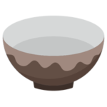 茶色の陶器の茶碗のイラスト