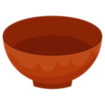 朱塗りの漆器のお味噌汁のお椀のイラスト